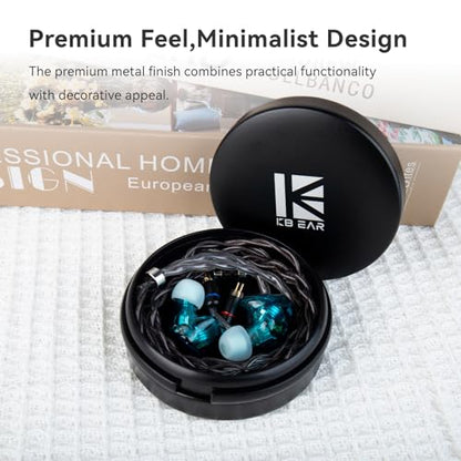 KBEAR BP06 IEMs Case, Portable Aluminum Alloy Earbuds Case, Hard Protective Travel Carrying in Ear Monitors Box for KZ ZS10 PRO, ZS12 PRO 2, ZAR, ZAS, ZA12, Castor, AS16-PRO, Zax, CCZ Melody (Black)