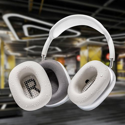 WC SweatZ Max - Patented Silicone Sweat Covers for AirPods Max 1 | Made by Wicked Cushions | (Does Not Fit AirPods Max 2). Sweatproof, Full Earpad Protection | Beige - color: Beige