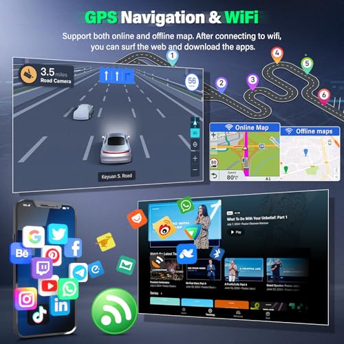 9'' Car Stereo for Jeep Compass Patriot 2010-2016 with Wireless Carplay Android Auto, Android 13 Touch Screen Car Radio Receiver with GPS WiFi BT EQ DSP FM SWC Mic Backup Camera 2+32GB - style: 9 INCH