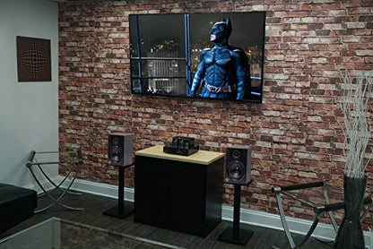 Rockville RS21B V2 Pair 21" Steel Bookshelf Speaker/Monitor Stands, Black | 60 Lb Capacity, Cable Management, EVA Pads, Brass Spikes, Rubber Feet, 9x9 Top Plate, Brass Spikes, Powder Coated - color: Black