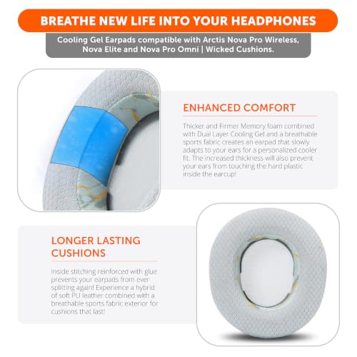 WC Freeze Nova Pro Wireless - Earpads for Arctis Nova Pro Wireless & More | Made by Wicked Cushions | Also fits SteelSeries Nova Elite & Nova Pro Omni(Doesn't Fit Other Models) | Sage Gold Marble - color: Sage Gold Marble