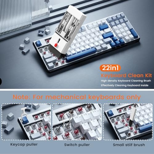 Keyboard Cleaning Kit, pc Cleaning kit with Keyboard Cleaner | Laptop Cleaner Kit, computer cleaning kit, 22-in-1 Computer Screen Cleaning keyboard Brush for Keyboard, MacBook, LaptopV