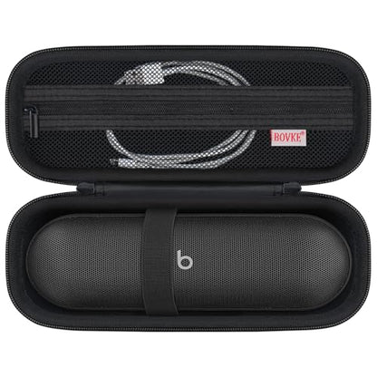 BOVKE Beats Pill용 휴대용 케이스 - 휴대용 블루투스 스피커, 새로운 Beats Pill 무선 스피커 여행용 홀더 가방, 충전 케이블, 액세서리를 위한 추가 메시 포켓 포함, 블랙 - color: 블랙.