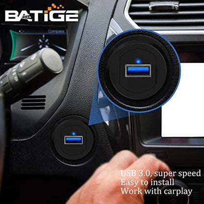Alloy Single Port USB 3.0 Dashboard Port Car Mount Flush Cable, Male to Female Waterproof Extension Cable for Car Truck Boat Motorcycle with LED Indicator - 3ft - style: Single Port 3ft