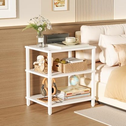3-Tier AV Media Player Stand, White Stereo Cabinet, Modern Stereo Cabine,Game Console Shelf,Wooden TV Stand,Multifunctional Entertainment Center, Suitable for Home, Conference Room - color: White, size: 3 Tier