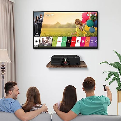 Projector Shelf Wall Mount Floating Projector Rack Holder,Projector Mount,Router Modem Cable Box Shelf for Xbox Series PS5 PS4 Wood
