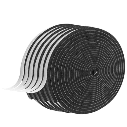 Foam Insulation Tape self Adhesive,1/2In x 1/4In x197Ft Weather Stripping for Doors and Windows,Sound Proof soundproofing Door Seal,Weatherstrip,Pipe Cooling, Air Conditioning Seal Strip - size: 1/2 in x 1/4 in x 197 ft