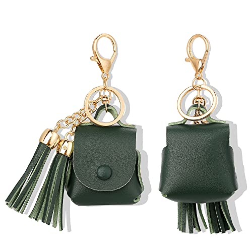 MODOS LOGICOS Charging Case Cover for Apple Air Pods, Genuine Leather Case with a Couple of Drooping Tassels for Apple AirPods 1/2 Charging Case - Green - color: Green(GenuineLeather)