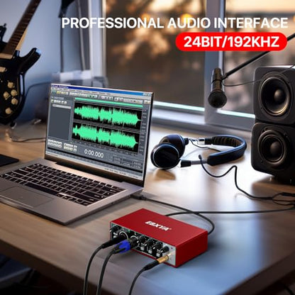 EBXYA 2x2 Audio Interface - 24-bit/192kHz USB Recording Sound Card