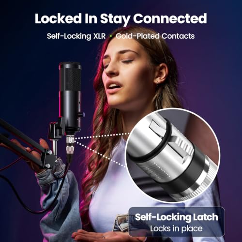 GEARit 22AWG OFC XLR Cables 6 FT 2-Pack Male to Female for Podcast Studios - color: Black, size: 6 Feet, style: 2 Pack