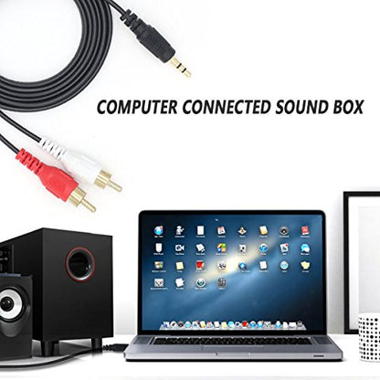 3.5mm to RCA Audio Stereo Y Splitter Cable,Gold Plated 3.5mm Male to 2RCA Male Stereo Audio Cable for Smartphones,MP3, Tablets,Speakers,Home Theater - 3.5 to 2RCA 1.5m - size: 3.5mm to 2RCA 1.5m