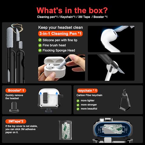 for AirPods 4 Case with Lock Magnetic Lid MagSafe, White | Compatible with Apple AirPods 4th Generation Protective Case with Cleaner Kit & Carabiner, Powerful Drop Protection - color: DHF-White, size: Airpods 4th Generation