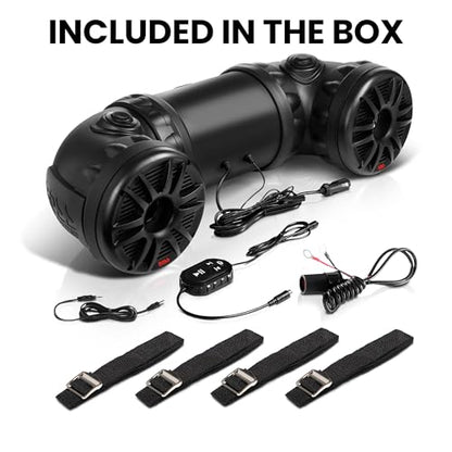BOSS Audio Systems ATV85B ATV UTV Sound System, Amp and 8 Inch Speakers - style: 8" Speakers, Black