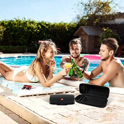 Comecase Hard Travel Case for JBL Charge 4/ Charge 5 Waterproof Bluetooth Speaker. Carrying Storage Bag Fits Charger and USB Cable (Case Only) - Black - color: Inside Black