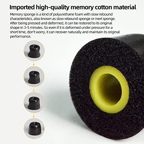 KZ FT01 Memory Foam Ear Tips 6-Pack for IEMs, S/M/L