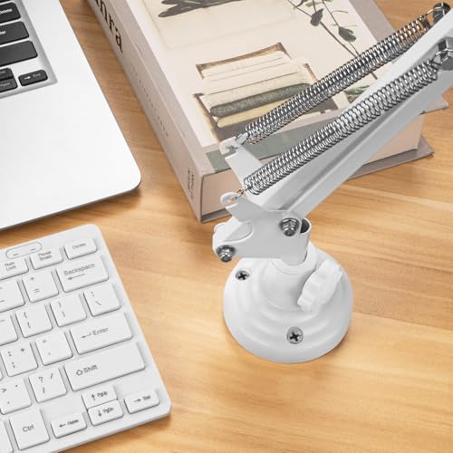 GEEKRIA for Creators Microphone Table Flange Mount Adapter, Metal Table Mount Clamp with Adjustable Interface Aperture Compatible with TONOR T20, Aokeo AK-35, InnoGear Microphone Arm (White) - color: White