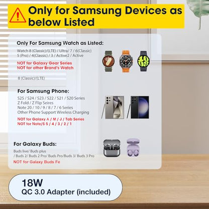 Wireless Charger for Samsung/Android, 6 in 1 Phone Nightstand Charging Station Charger with Alarm Clock/Night Light for Samsung S26/S25/S24 Ultra/Buds4,Watch Charger for Galaxy Watch 8/7/6/5 - color: Wood Brown