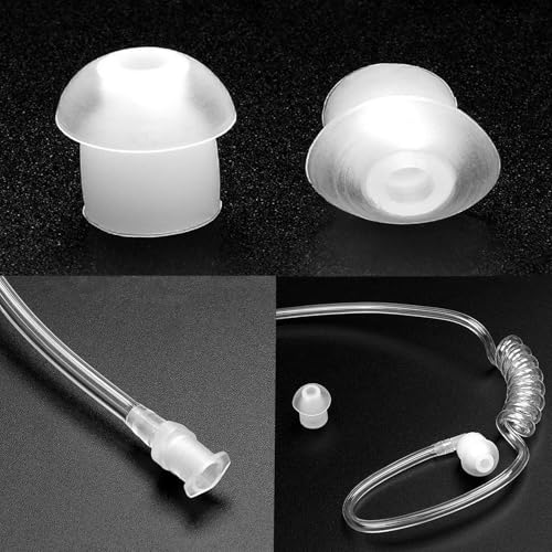 10 Pack White Ear Pieces,Acoustic Coil Tube Earpiece for Two-Way Radios, Compatible with Baofeng, Motorola, Kenwood, Retevis, Midland, Walkie Talkie Headset - color: White Ear Pieces 10 pack