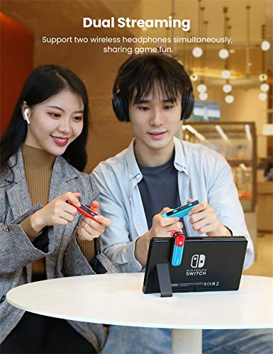 UGREEN Bluetooth 5.0 Transmitter Compatible for Nintendo Switch Switch Lite 3.5mm Audio Adapter with APTX Low Latency Supports Wireless Bluetooth Headphones and Speakers