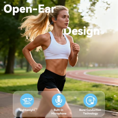 Swimming Headphones, IPX8 Waterproof Bone Conduction Headphone Wireless Underwater Earbuds with 32GB Memory for Swimming, Cycling, Marathon