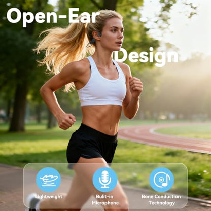 Swimming Headphones, IPX8 Waterproof Bone Conduction Headphone Wireless Underwater Earbuds with 32GB Memory for Swimming, Cycling, Marathon