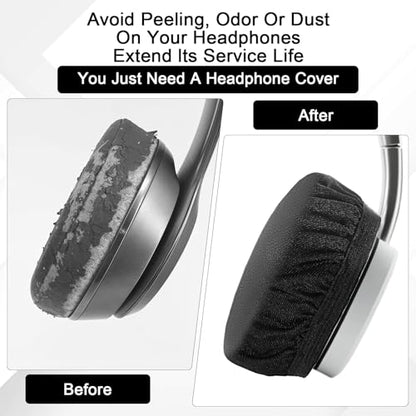 3Pairs Headphone Ear Covers, Sweat Mesh Headphone Cover for Ears, Washable Headphones Earpads, Stretchable Headphones Ear Cover Replacement for Gym Libraries Studying Gaming Aviation Racing