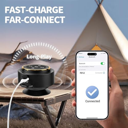 Bluetooth Shower Speaker with Carabiner, Portable Bluetooth Speakers with Suction Cup, IP67 Waterproof, Wireless, Floating, for Camping Beach Travel, Gift for Men, Women - color: Gold