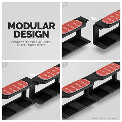 Screwless 1.5" Wide Horizontal Cable Box Mount, Modem, Router, Mesh, Streaming Media Devices & More | Mount Horizontally Any Device upto 1.5" Wide & 4lb, Strong VHB Adhesive, No Tools by Brainwavz