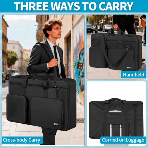 IBVIVIC DJ Controller Storage Bag Case Fits for XDJ-RX2/XDJ-RX3/DDJ-REV5 | Fits for DDJ-REV7/Denon DJ Prime 4/MCX8000 Padded DJ Travel Carrying Bag - size: XDJ-RX3/RX2