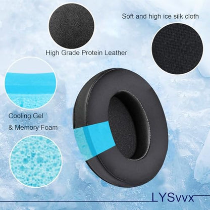 Cloud 2 Earpads - Cooling Gel Cloud Alpha Ear Cushions Pads, Replacement for HyperX Cloud II/III/Alpha/Core/Stinger/Flight/X/Mix Headsets (Black)