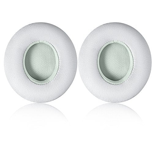 Solo 2.0 Wired Replacement Earpads, JARMOR Memory Foam Ear Cushion Cover for Beats Solo 2.0 Wired On Ear Headphones by Dr. Dre ONLY, (Does NOT FIT Solo 2.0/3.0 Wireless) (White) - color: White