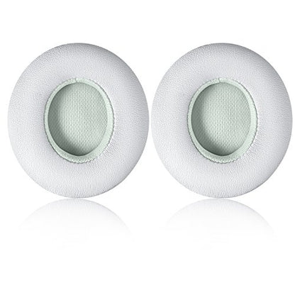 Solo 2.0 Wired Replacement Earpads, JARMOR Memory Foam Ear Cushion Cover for Beats Solo 2.0 Wired On Ear Headphones by Dr. Dre ONLY, (Does NOT FIT Solo 2.0/3.0 Wireless) (White) - color: White