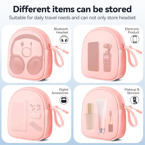 Inesore Soft Headphone Case Headset Carrying Storage Bag Pouch, Pink - color: C-Pink