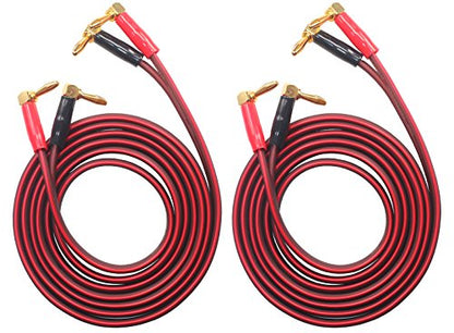 BTK-4 HiFi OFC Speaker Wire, Right Angle Banana Plug to Right Angle Banana Plug (2M(6.5ft)) - size: 2M(6.5ft)