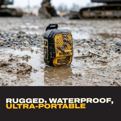 DEWALT Heavy Duty Wearable Bluetooth Speaker Pro Max (New Model) Jobsite Clip-On Mini Speaker w/LED Work Light, IP56 Water Resistant, 12H Runtime, Built-in Mic & Multi-Speaker Link - color: New