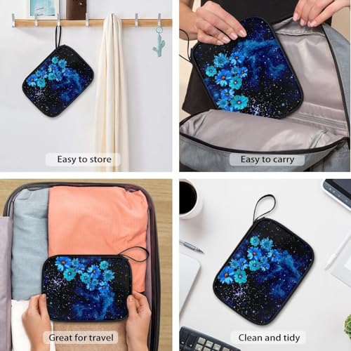 Watch Band Storage Bag Anti Dust Watch Band Carrying Case for Watch Band Accessories, Apple Watch Band, Watch Band Pin Easy to Carry, Blue Flower - color: Blue Flower