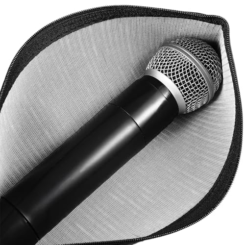 Toddmomy 4pcs Microphone Storage Bags PU Leather with Zipper for Travel