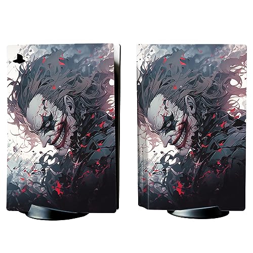 PlayVital for ps5 Skin - Disc Edition Full Set Console Controller Skin, Vinyl Decal Wrap Sticker Cover for ps5 Controller & Charging Station & Headset & Media Remote - Killing Clown