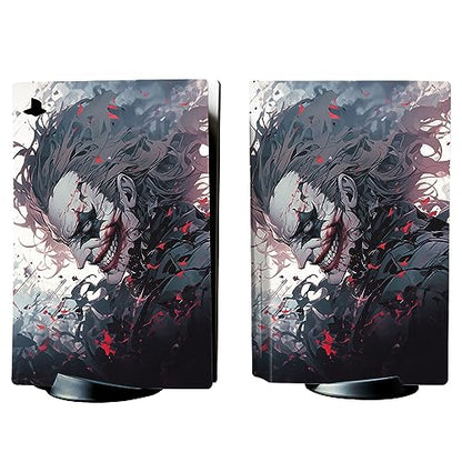 PlayVital for ps5 Skin - Disc Edition Full Set Console Controller Skin, Vinyl Decal Wrap Sticker Cover for ps5 Controller & Charging Station & Headset & Media Remote - Killing Clown