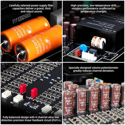 SMSL V.M.V P2 MK2 (Upgraded) Hi-Res Headphone Amplifier,Full Balanced, 99-piece Op-Amp Parallel Matrix, SNR 135dB, THD+N 0.00006%, Hi-End Preamp High Output Power 16Ω/14W, 32Ω/8W, with USB Port