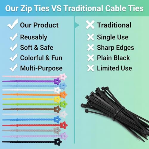 15Pcs Star Silicone Zip Ties, Reusable Self-Locking Straps - color: 15pcs- Star Cable Ties