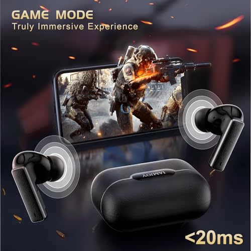 IAMJOY Gaming Earbuds, 20ms Low Latency, Active Noise Cancelling with 6 Mic, 2.4GHz & Bluetooth, 35 Play Time, Wireless Earbuds Compatible with Meta Quest 3/2, PS5/4, Steam Deck, VR, Switch, PC - color: Black