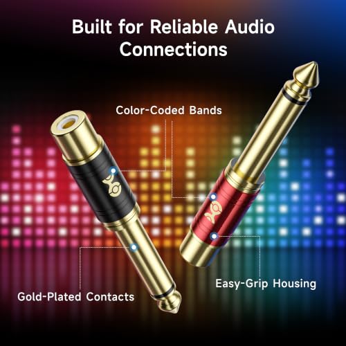 Cable Matters 4-Pack RCA to 1/4 Adapter (1/4 to RCA Adapter)