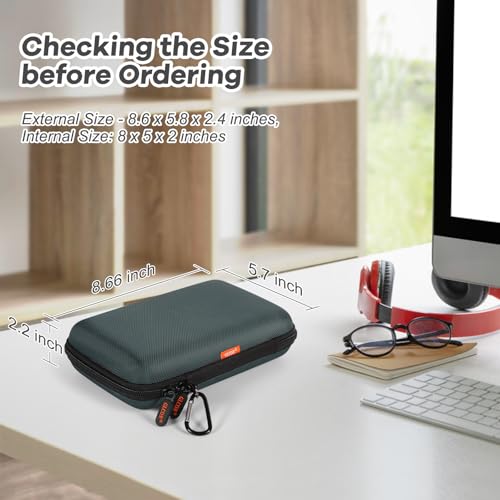 Shockproof Hard Shell Case,Large Electronic Organizer Carrying Case - color: Grey Blue