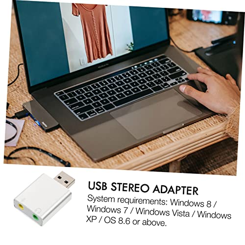 USB External Stereo Sound Adapter Plug and Play with Headphone and Microphone Jack Aluminum Alloy Compact USB Audio Card for Laptop Desktop Replacement