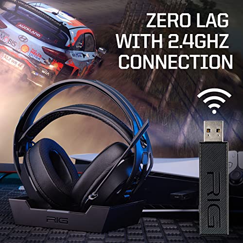 RIG 800 PRO HS Wireless Gaming Headset and Multi-Function Base Station for Playstation PS4, PS5, PC, USB - 24 Hour Battery (Renewed)