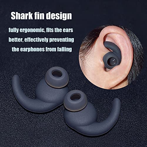 3 Pairs Silicone Hooks Eartip Eartips Earbuds Eargels Compatible with Synchros Reflect BT Sports Wireless Bluetooth Earphones(Black)