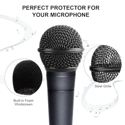 1 PCS Microphone Head Replace, Steel Mesh Mic Grille Heads, Grille Mic Ball Replacement with Inner Foam, Fits for SM58 (Silver, 1 pcs) - color: Silver, size: 1 pcs