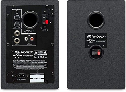 PreSonus Pair of Eris E3.5 3.5" 2-Way 25W Studio Monitors with and Professional Condenser Recording Microphone, Shockmount XLR Kit