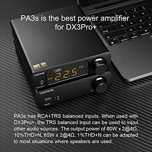 Topping DX3pro+ LDAC Headphone Amplifier - ES9038Q2M XU208 NFCA Bluetooth5.0 Audio Decoder USB/Opt/Coax DAC AMP Pre Amplifier with Remote Control (Black) - color: Black-01